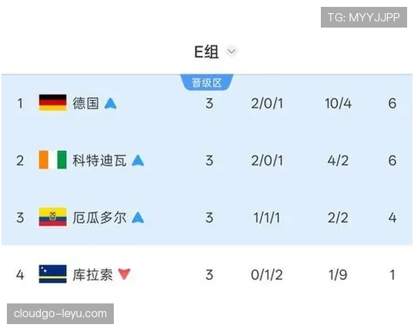 德国世界杯E组晋级回顾:头名进入淘汰赛
